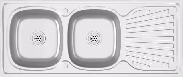 Lavello da Cucina Doppia Vasca Argento 1200x600x155 mm Acciaio CFW2723687