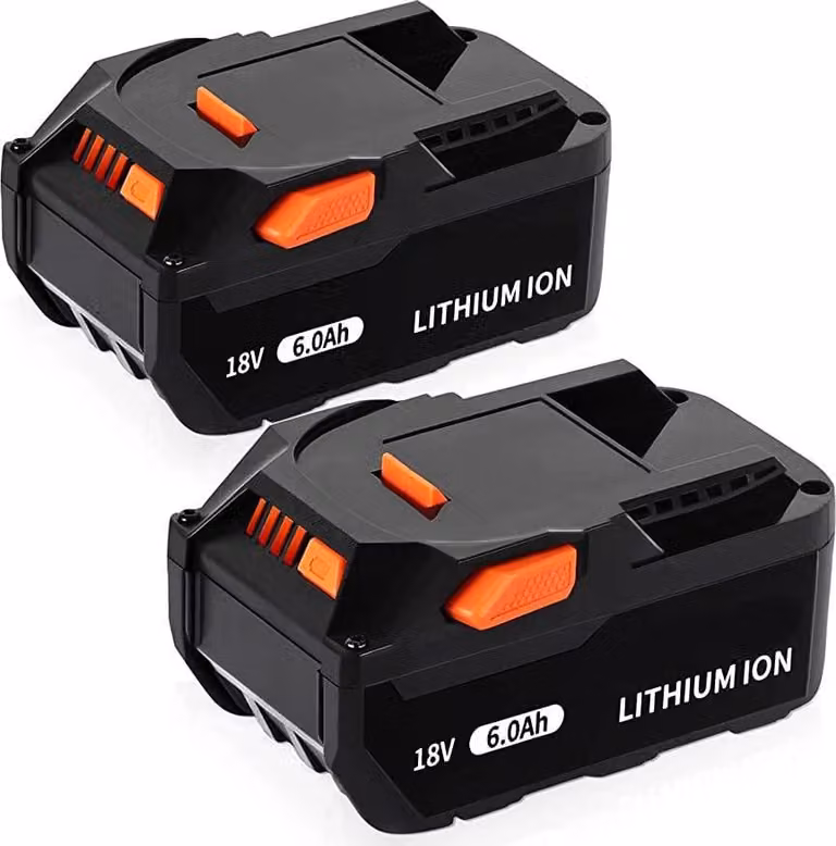 Batteria agli ioni di litio, capacità 6000 mAh, compatibilità 18 V, 2 pezzi da 6000 mAh
