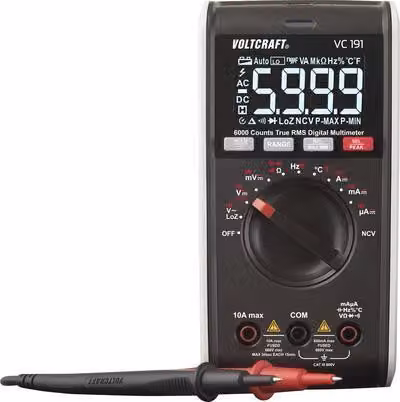 VOLTCRAFT VC191 Multimetro portatile calibrato (ISO) digitale CAT III 600 V Display (conteggi): 6000 (VC-13096740)