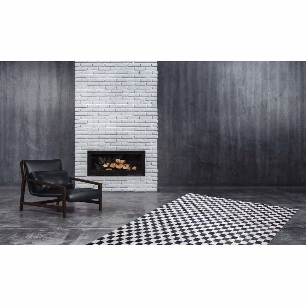 Tappeto Rocket 200 in Vera Pelle Patchwork di Kendra Home, Argento e Grigio, Rettangolare – 2