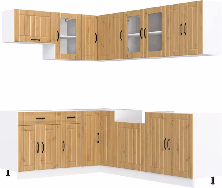 Set Mobili da Cucina 11 pz Lucca Rovere Artigianale Truciolato