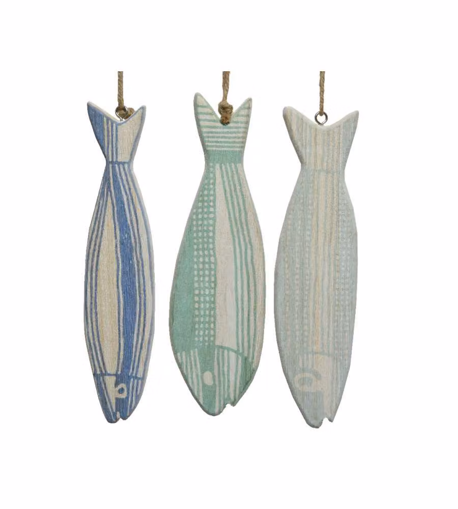 Decoro pesce in legno 1,5x8x h28 cm colori assortiti