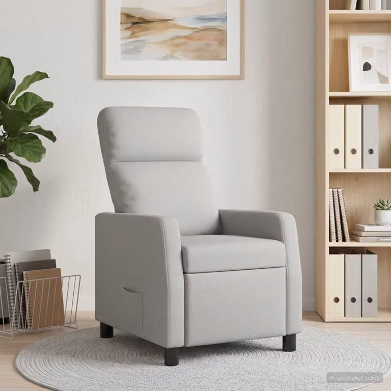 vidaXL Poltrona reclinabile moderna in tessuto Grigio con braccioli