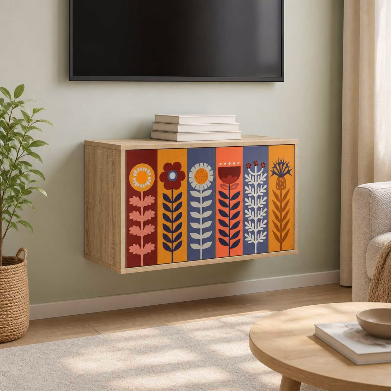 Mobile TV da parete vidaXL ESSEN in Rovere Sonoma, L 69 x P 33 x H 40 cm