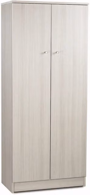 Armadio SARMOG moderno con 2 ante e ripiani interni in MDF, colore bianco o beige, L: 62 cm, P: 34 cm, H: 147 cm