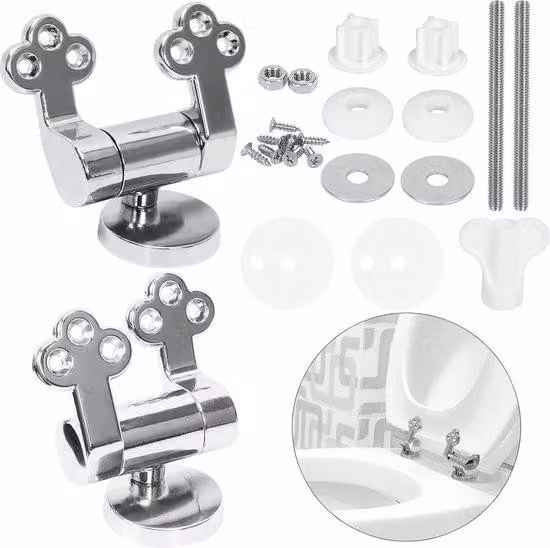Set di fissaggio per sedile WC con meccanismo Softclose in acciaio inossidabile