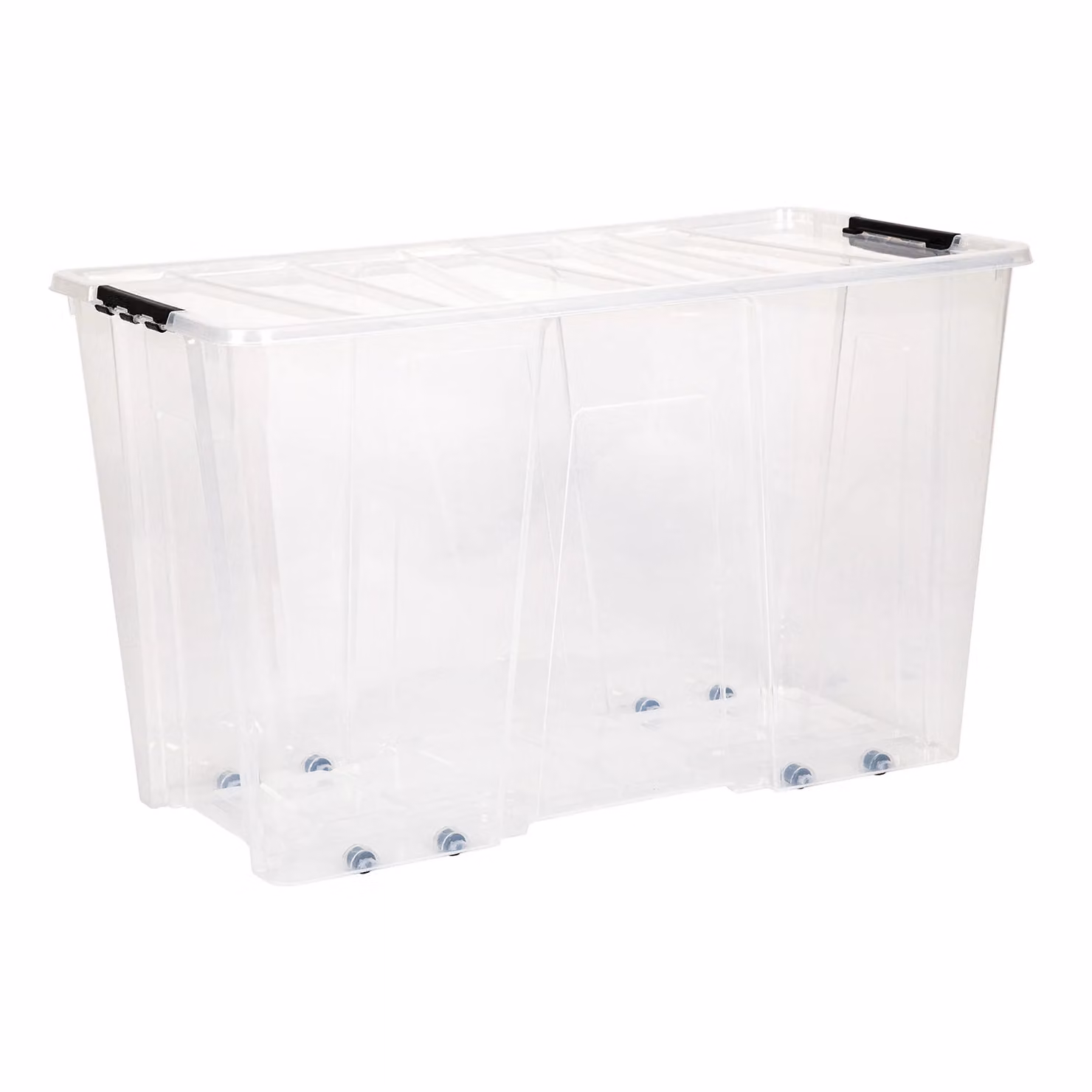 Contenitore Multiuso Jolly DEA HOME da 100 Litri Trasparente con Coperchio e Maniglie H 47 cm x L 77 cm x P 39 cm – 1