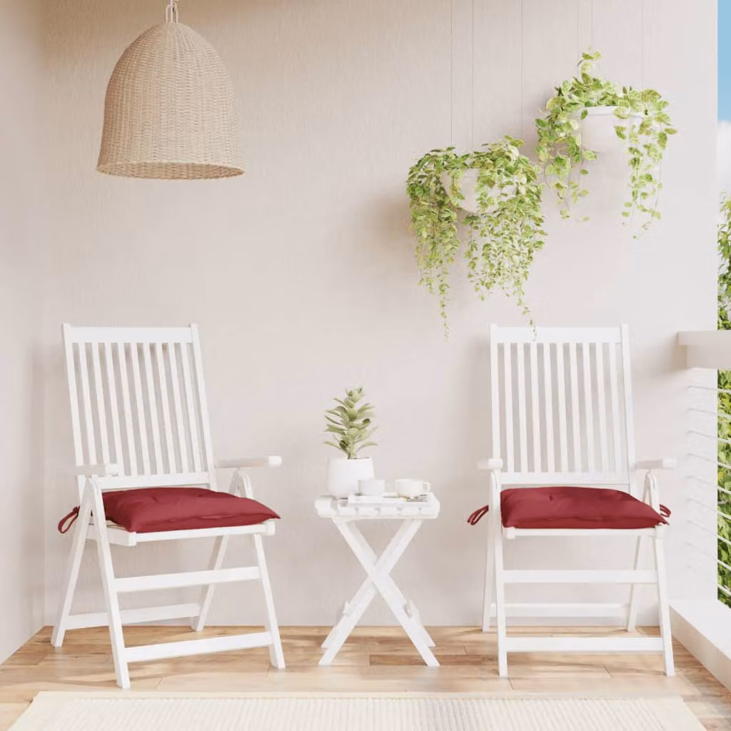 Set di 2 cuscini per pallet vidaXL in tessuto Oxford rosso, L 50 x L 50 x H 7 cm, impermeabili e traspiranti