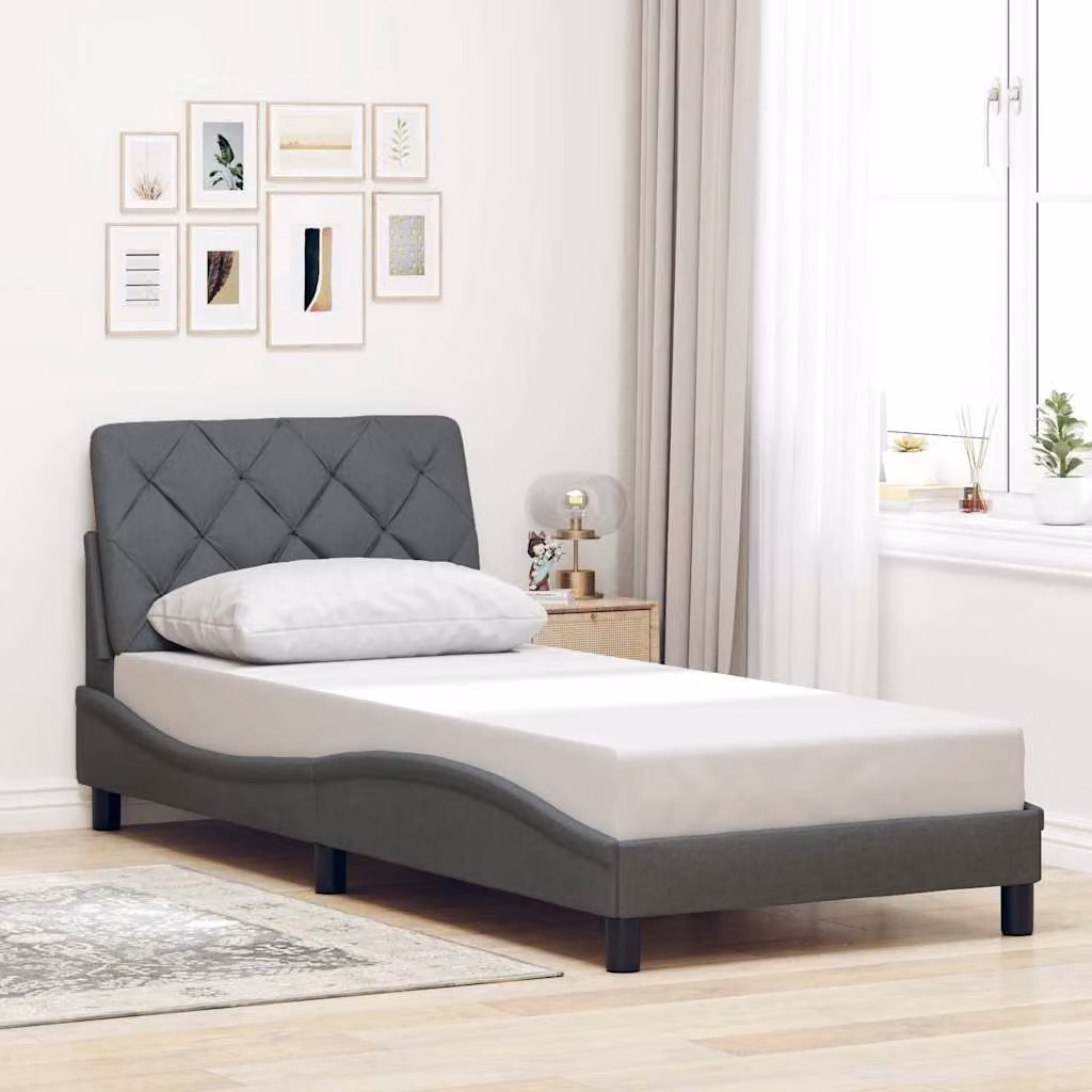 vidaXL Giroletto senza Materasso in Tessuto Grigio L 80 x P 200 cm – 1