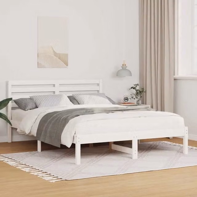 Struttura del letto-Giroletto-Rete del Letto Bianco 120 x 190 cm Pino massello 782160