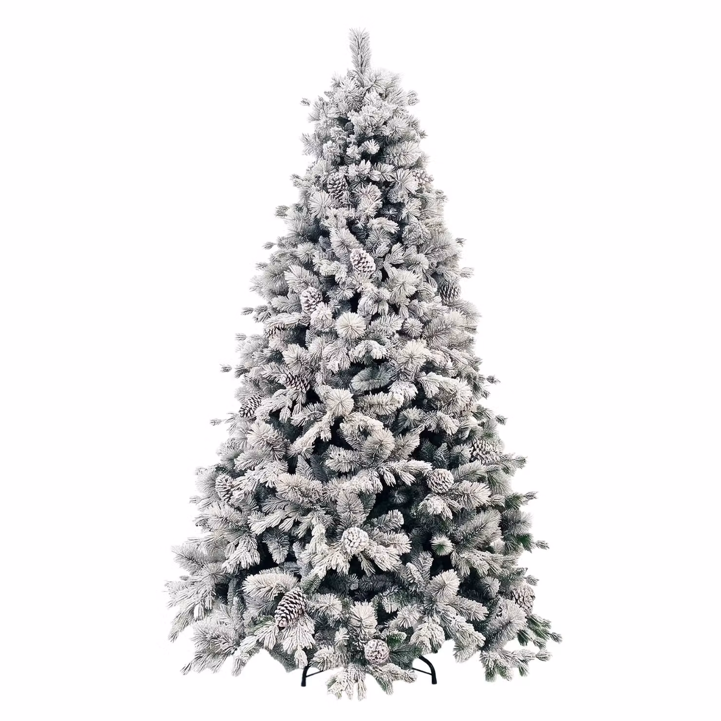 Albero di Natale Artificiale Innevato Monte Pamir VESTIAMO CASA, Colore Bianco e Verde, Altezza: 230 cm, Diametro alla base: 156 cm – 1