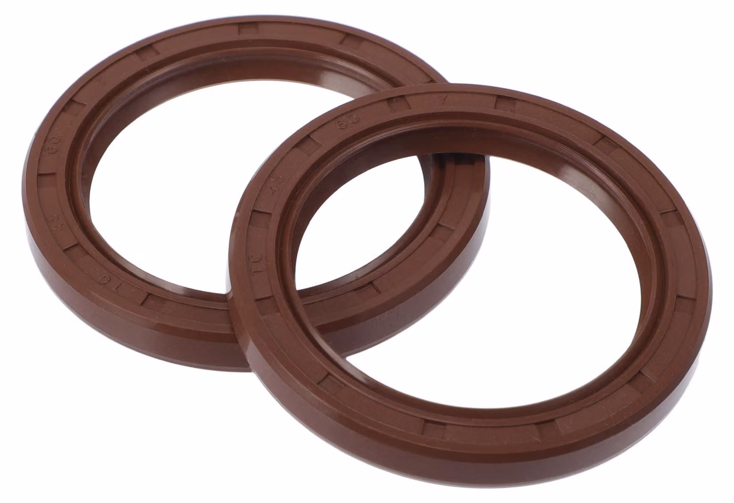 Guarnizione TC 45x60x7 mm, gomma FKM, colore marrone, confezione da 2 pezzi