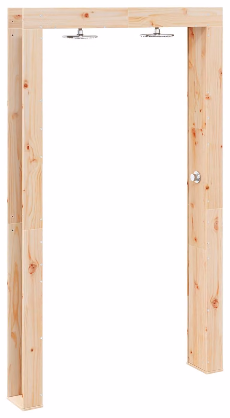 Doccia da esterno 226 cm Legno massello di pino e acciaio inox
