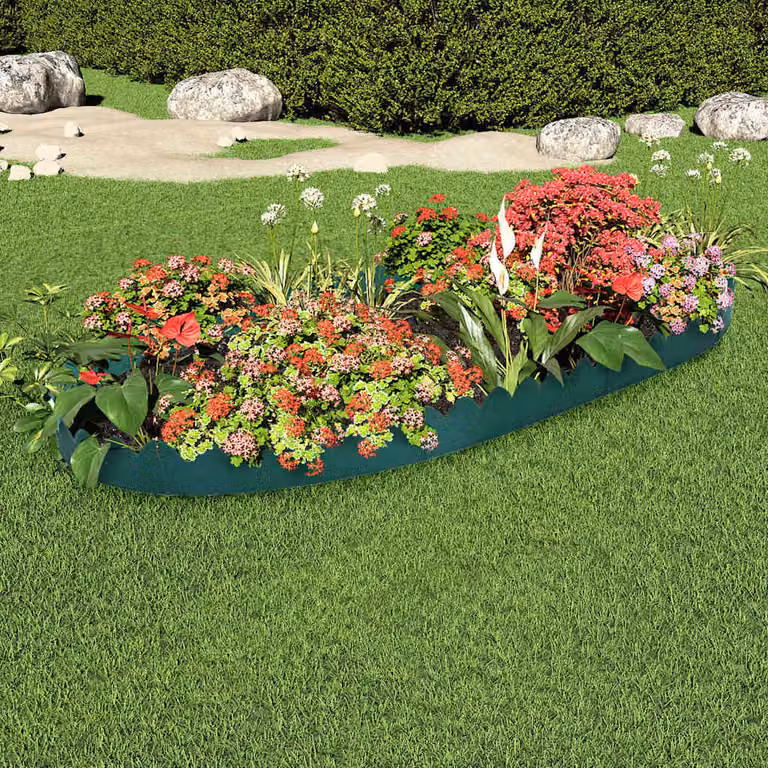 vidaXL Set di 10 bordure per prato verdi in plastica, L 65 cm x H 15 cm