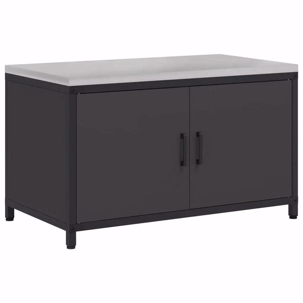 Armadietto da cucina e giardino vidaXL HATTEM nero con ante a battente e ripiani interni L 90 cm, P 50 cm, H 53 cm – 2