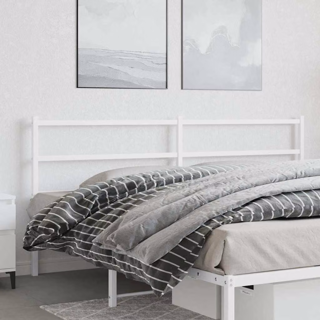 Testiera di ricambio vidaXL in metallo bianco laccato per letto 180x200 cm