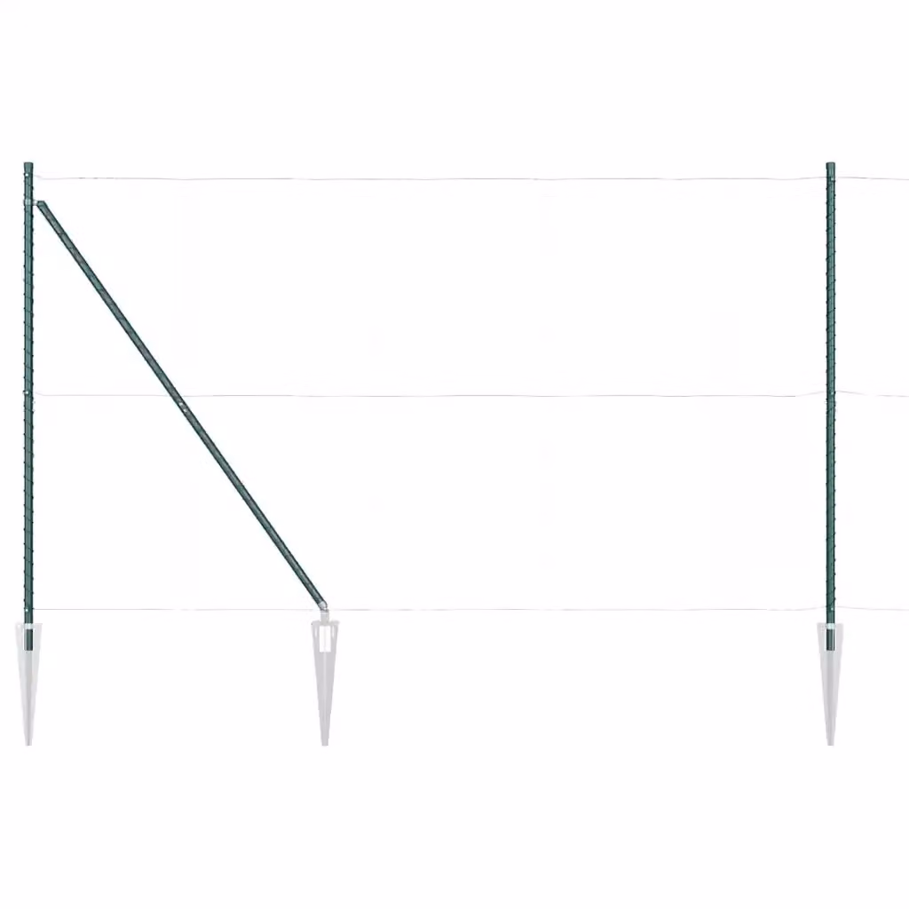 Set di 52 pali per recinzione vidaXL con picchetto da terra in acciaio zincato e plastica, colore verde o grigio, L/P/H: 3,2 x 3,2 x 225 cm – 2