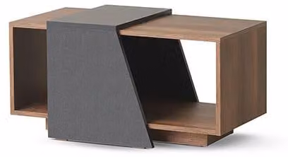 Couchtisch Braun Grau Zweifarbig mit Regal Modern Design Arbeitszimmer