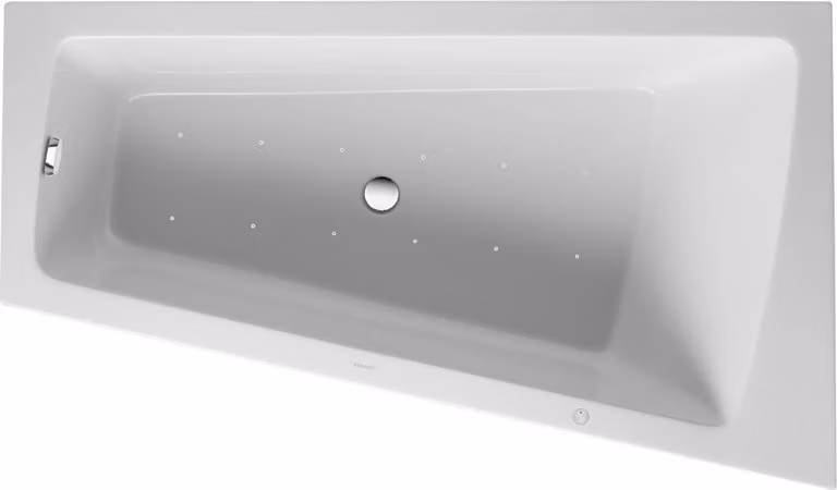 Duravit Paiova Bain à remous, à encastrer, simple dos à droite, bâti-support, garniture de vidage et de trop-plein chrome, Air-System, 1700x1000mm, 760213000AS0000, 760213000AS0000