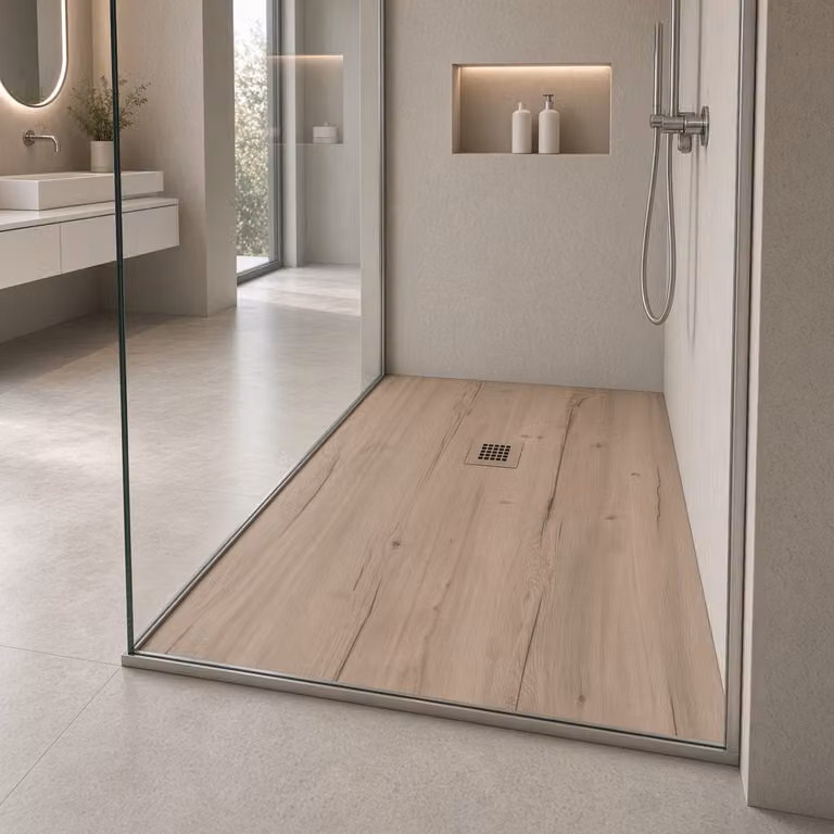 Piatto doccia in marmoresina 160x70 cm effetto legno Rovere Halifax CINA