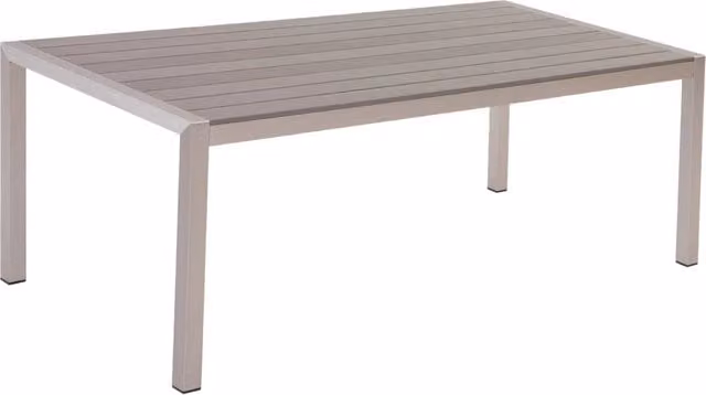 Tavolo da pranzo rettangolare moderno Beliani in alluminio verniciato grigio opaco L: 150 cm, P: 90 cm, H: 76 cm