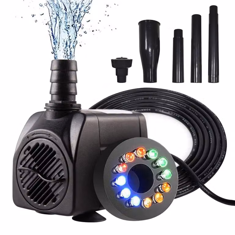 Pompa sommergibile da 220 V, silenziosa, con una portata di 750 litri all'ora, potenza di 15 W, adatta per acquari e stagni