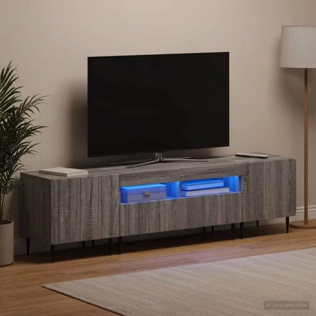 Mobile TV LED a 3 pezzi ZWOLLE Sonoma grigio 3416524