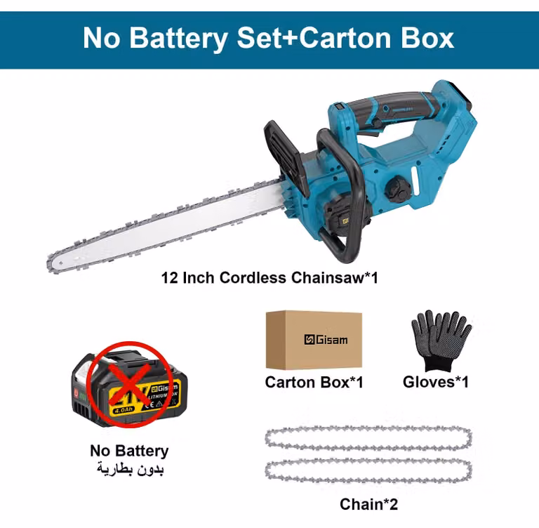 Troncatrice a catena elettrica - 30,5 cm - Motore brushless - Alimentazione a batteria - Utensile portatile - Ideale per tagliare e potare legno - Senza batteria e alimentatore