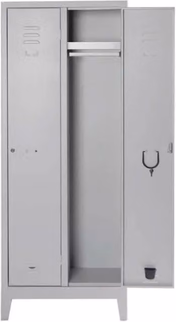 Armadio spogliatoio metallico a 2 ante battenti Castellani Shop grigio L: 69 cm, P: 50 cm, H: 180 cm