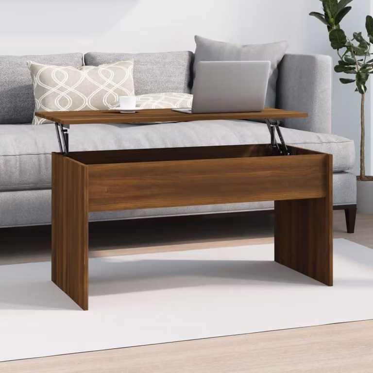 Tavolino The Living Store in rovere marrone 102x50,5x52,5 cm Materiale in legno