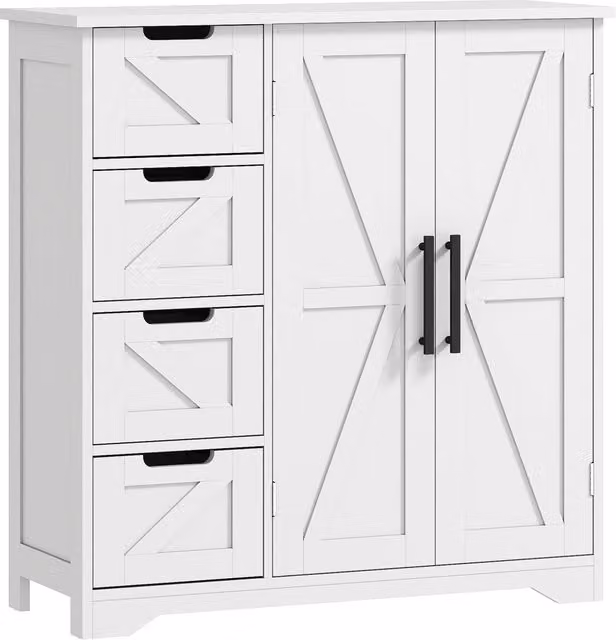 Mobile bagno salvaspazio Xylo bianco con 1 anta e 4 cassetti L: 81 cm, P: 30 cm, H: 84 cm