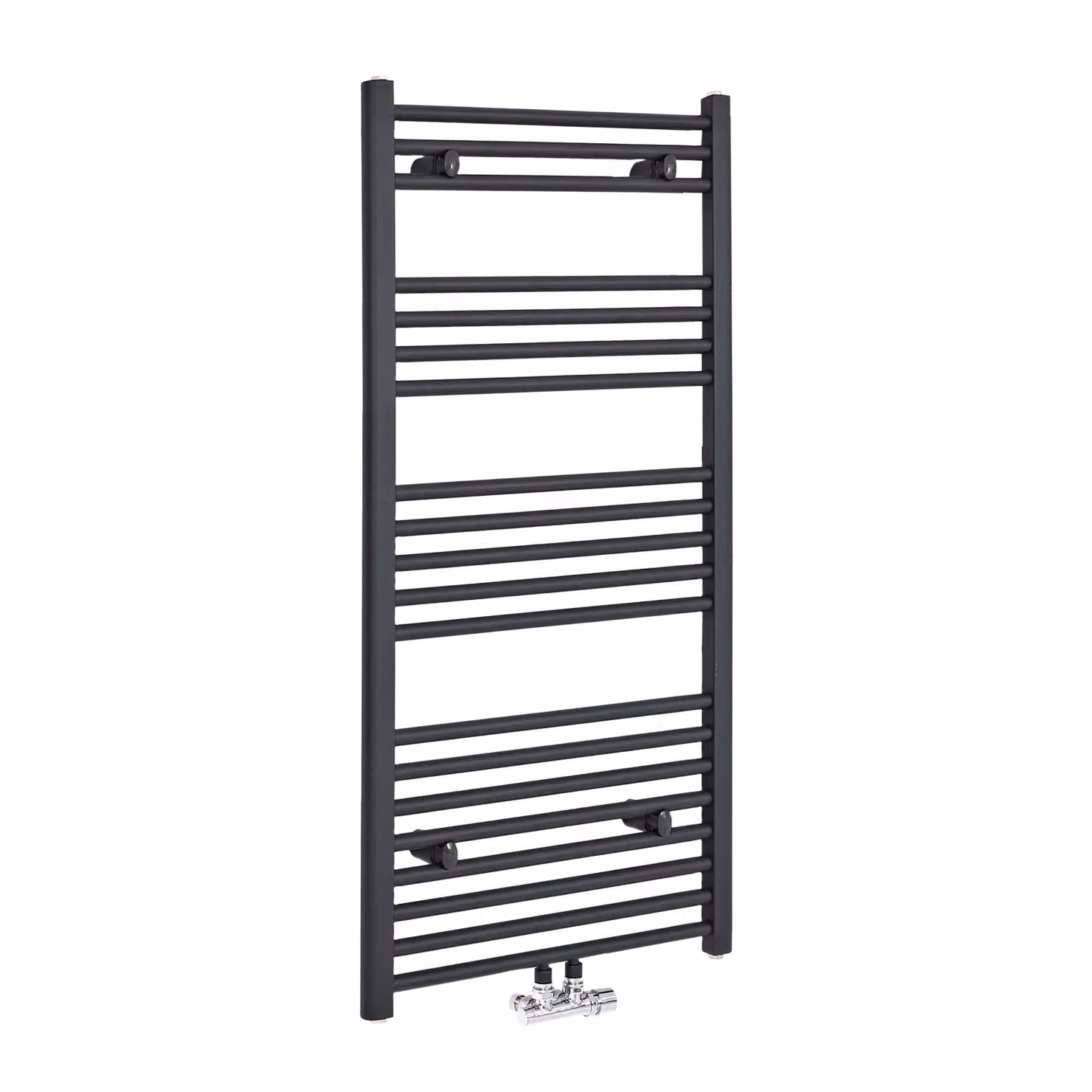 Scaldasalviette Antracite con Attacco Centrale - Termoarredo Bagno - 1188 x 500mm - 490 Watt - Neva