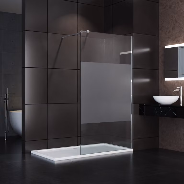 SONNI 120x200cm walk in shower screen Cabina doccia con 8 mm Nano parzialmente satinata ESG