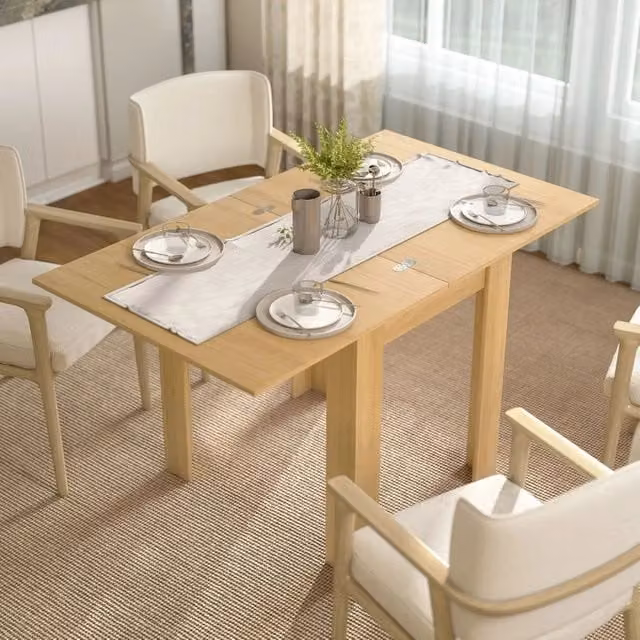 TAVOLO DA PRANZO ALLUNGABILE 140 x 80 cm Legno naturale
