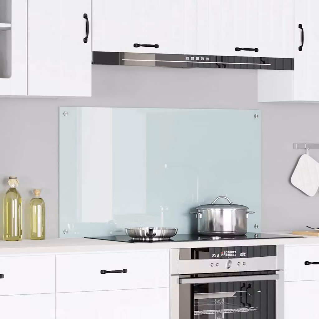 Schienale da cucina vidaXL in vetro temperato bianco L: 110 cm, H: 60 cm