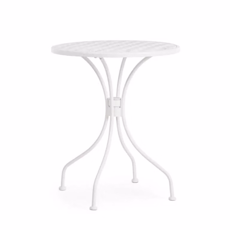 Tavolo LIZETTE in acciaio bianco Ø60 cm
