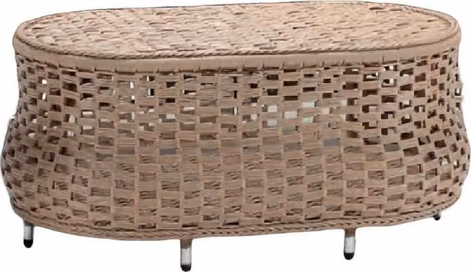 Couchtisch Braun Luxus Moderner Tisch Design Kaffeetisch Rattan Beistell