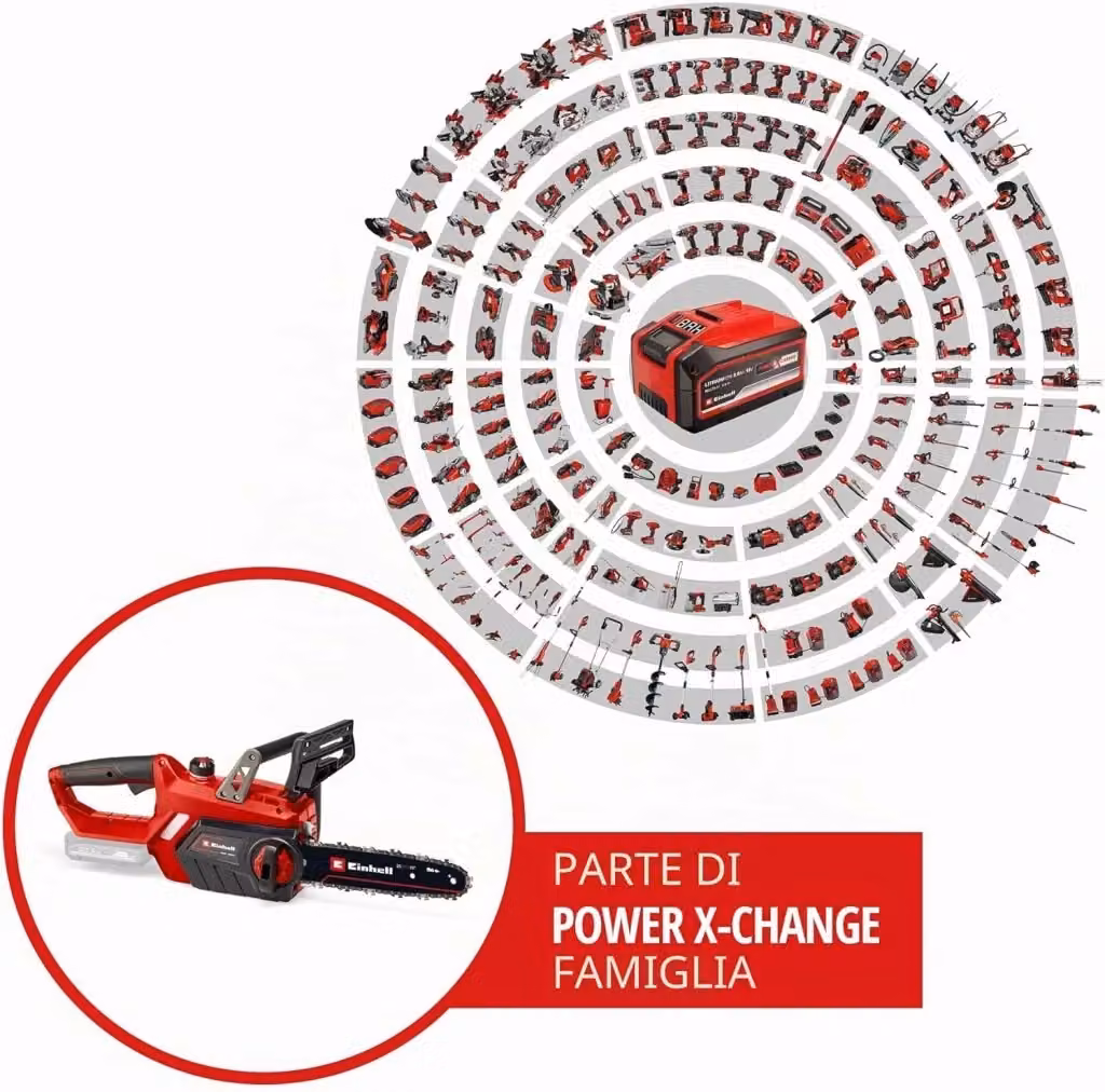 Elettrosega a batteria Einhell Volt 18 X-Change GELC18 Li con catena 23 cm e passo 3/8" rossa – 2