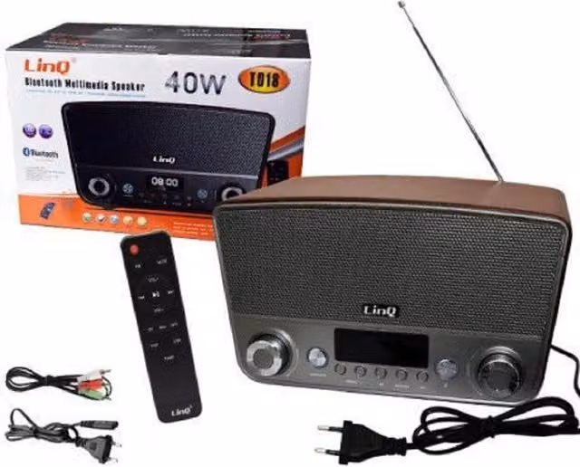Altoparlante Bluetooth Multimedia LINQ T018 con Radio FM, LCD, USB e MicroSD - 40W – 1