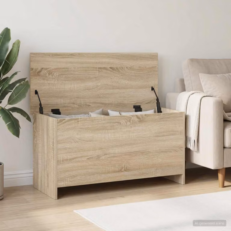 Cassa di stoccaggio moderna vidaXL in MDF color rovere sonoma, L 100 x P 40 x H 50 cm