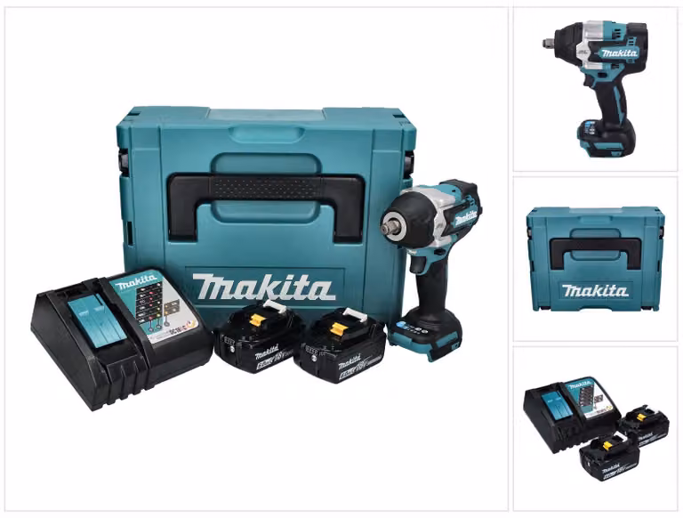 Avvitatore a impulsi a batteria Makita DTW 700 RGJ 18 V 700 Nm 1/2" XPT Brushless + 2x batteria ricaricabile 6,0 Ah + caricabatterie + Makpac