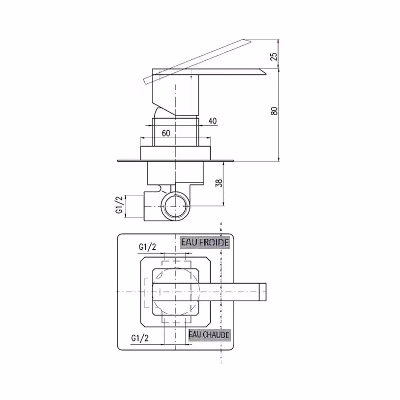 Miscelatore doccia incasso Rav Slezak LOIRA in ottone color cromo – 2