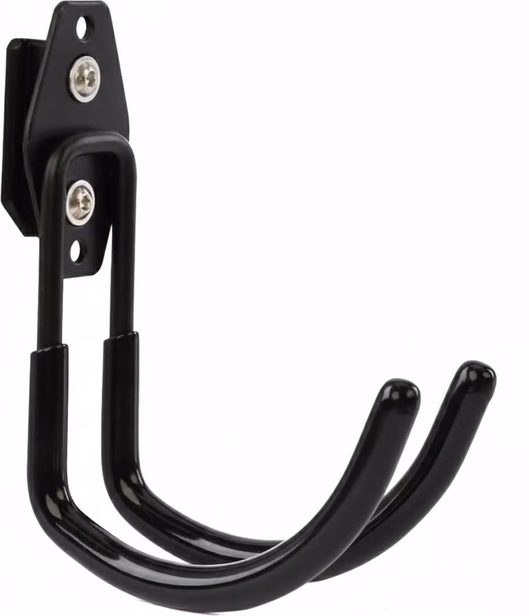 Gancio portautensili di BOTLE per sistema di valigie Qbrick per utensili, a forma di U 11 cm, stabile con rivestimento in PVC, per garage, capanni, officine, gancio per seghe a mano e seghe da giardino, gancio doppio, portata fino a 30 kg, nero