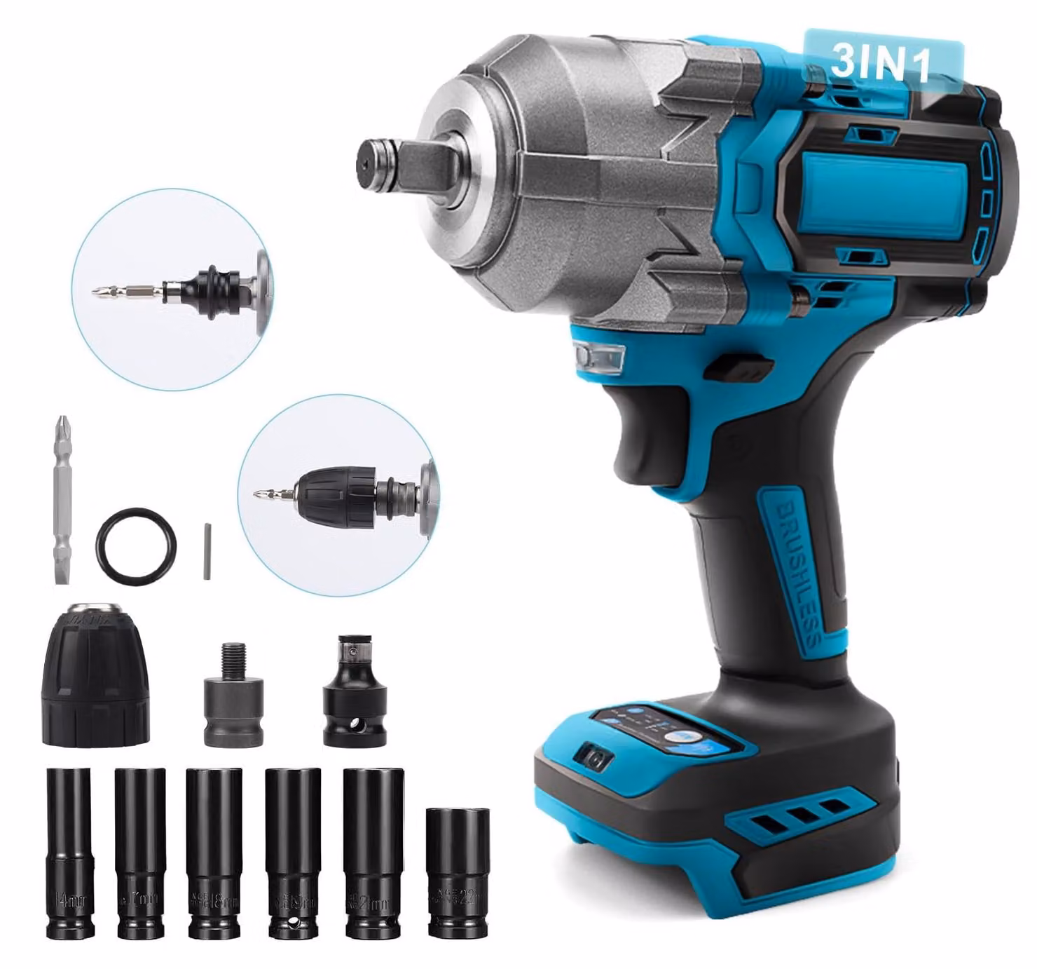 Avvitatore a impulsi a batteria da 1200 Nm per batterie da 18 V