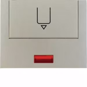 Berker 16417104 Placca per interruttore Hotelcard con stampa e lente rossa in acciaio inossidabile verniciato Berker