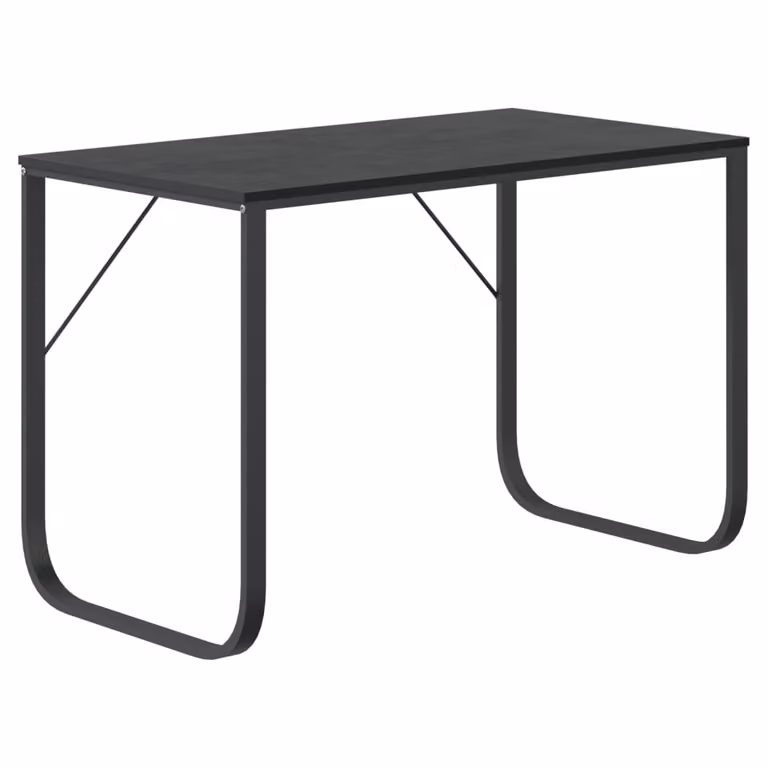 Scrivania per Computer Nera 110x60x73 cm in Legno Multistrato