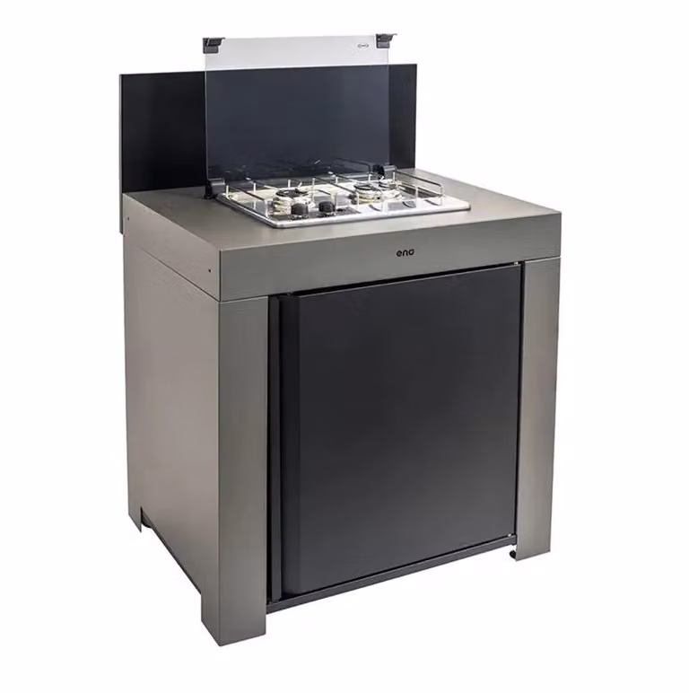 Modulo cucina da esterno grigio scuro con fornello master 2 Enò