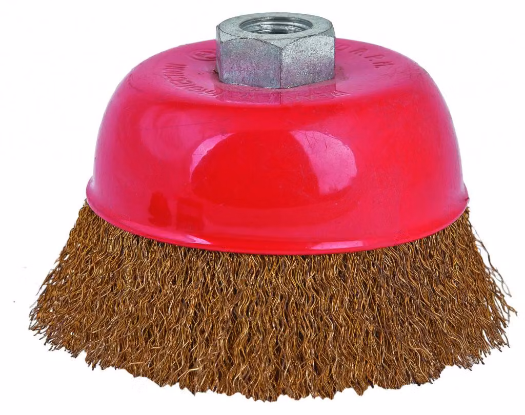 Spazzola metallica a tazza, abrasiva trecciata,per la rimozione della ruggine dal metallo, scorie di saldatura, superfici metalliche ,sporco grasso 7575 mm M14