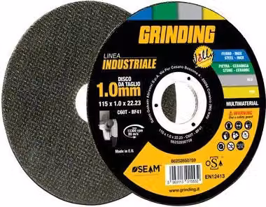 Disco Abrasivo Jolly Industrial Grinding Nero, Diametro: 125 mm, Foro: 22,2 mm, Spessore: 12,5 mm, Confezione da 80 Pezzi