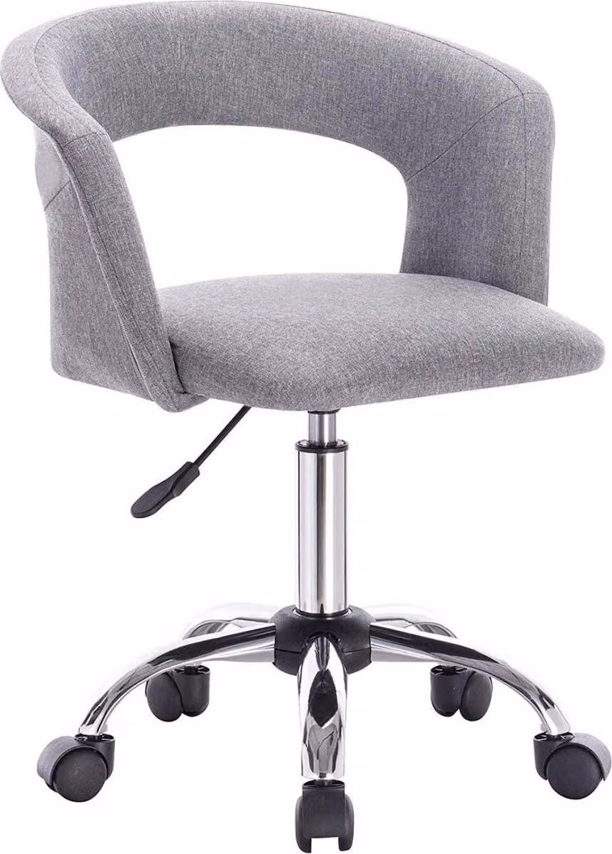 Sedia da ufficio ergonomica Deluxe - Linnen - Grigio chiaro - Regolabile in altezza - Con rotelle